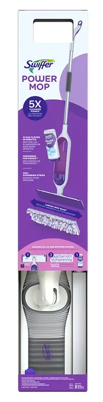Swiffer 72417 PowerMop Multi-Surface Kit for Floor Cleaning, 9.7 oz Bottle, Pleasant, Clear, Pack of 2 Price Cut
