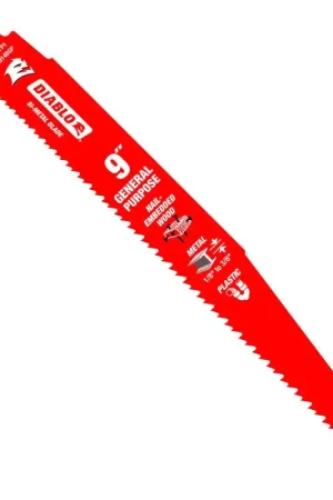Affordable Diablo DS0914BGP15 Reciprocating Saw Blade, Applicable Materials: Clean Wood, Metal, 1 in W, 9 in L, 8, 14 TPI, 15/PK