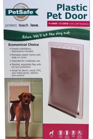 PetSafe PPA00-10961 Pet Door, 16 in W, 27-1/4 in H, Plastic, White Buy Direct