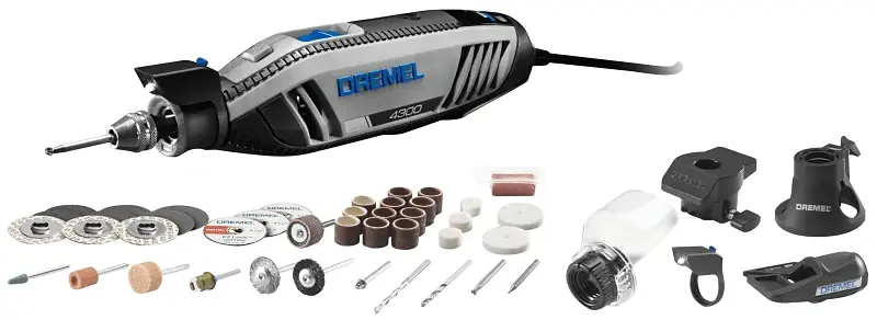 Best Choice Dremel 4300-5/40 Rotary Tool Kit, 1.8 A, 1/32 to 1/8 in Chuck, Keyless Chuck, 5000 to 35,000 rpm Speed