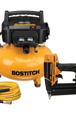 Best Choice Bostitch BTFP1KIT18SP Electric Air Compressor Kit, Tool Only, 6 gal Tank, 120 V, 150 psi Pressure, 2.6 scfm Air