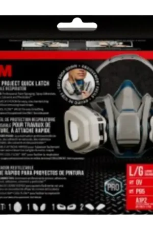 3M 6503QLP1-DC-PS Quick Latch Respirator, L Mask, N95 Filter Class, 95 % Filter Efficiency, Organic Vapor Cartridge Must Have
