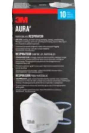 3M Aura Series 9205PH-10-DC Respirator, One-Size Mask, N95 Filter Class, 95 % Filter Efficiency, White Place Order
