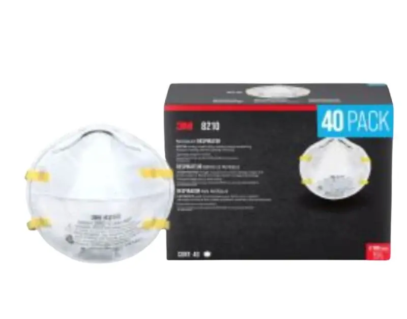 3M 8210PH40-DC Respirator, One-Size Mask, N95, P95 Filter Class, 95 % Filter Efficiency, White Direct From Factory