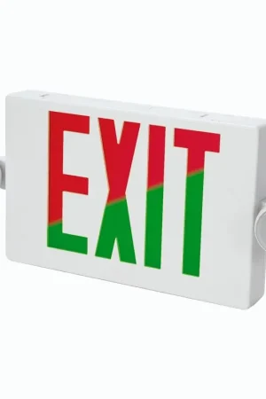 Sure-Lites APC7RG Exit Light, 16-9/16 in OAW, 8-1/4 in OAH, 120/277 VAC, 4.04 W, LED Lamp, Thermoplastic Fixture, White One Day Deal