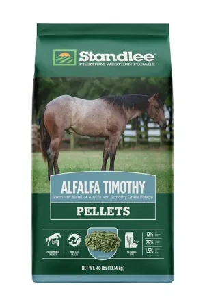 Grab Now Standlee 1575-30101-0-0 Forage Grass, Pellet, Alfalfa, Timothy Flavor, 40 lb Bag