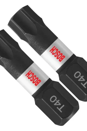 Low Price Bosch Impact Tough ITT40102 Insert Bit, #40 Drive, Torx Drive, 1/4 in Shank, Hex Shank, 1 in L, Steel