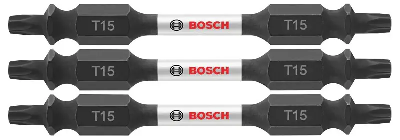 Exclusive Offer Bosch Impact Tough ITDET152503 Double-Ended Power Bit, #15 Drive, Torx Drive, 1/4 in Shank, Hex Shank, 2-1/2 in L