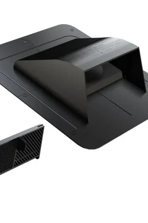 While Supplies Last Canplas 6015BL Roof Dryer and Bathroom Exhaust Vent, 6-1/8 in W Hood, 3-1/4 in H Hood, 4 in Duct, Black Hood