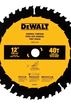 Affordable DEWALT DWA11240 General-Purpose Circular Saw Blade, 12 in Dia, 1 in Arbor, 40-Teeth