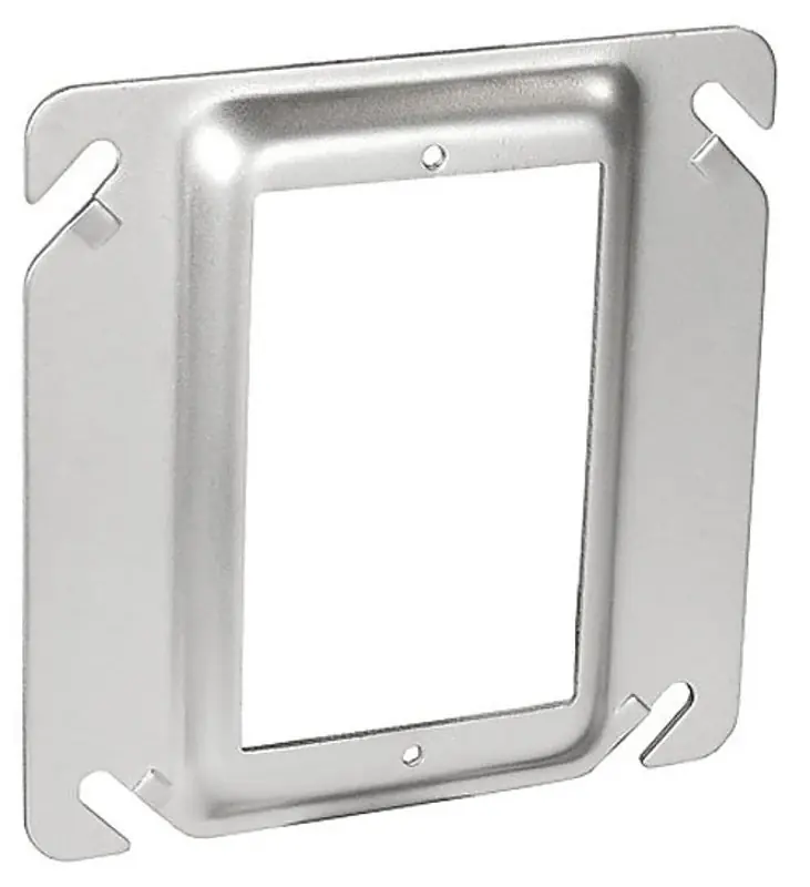 Fast Shipping Southwire 52C62-UPC Device Ring, 4 in W, Square, 1-Gang, Steel, Silver, Galvanized