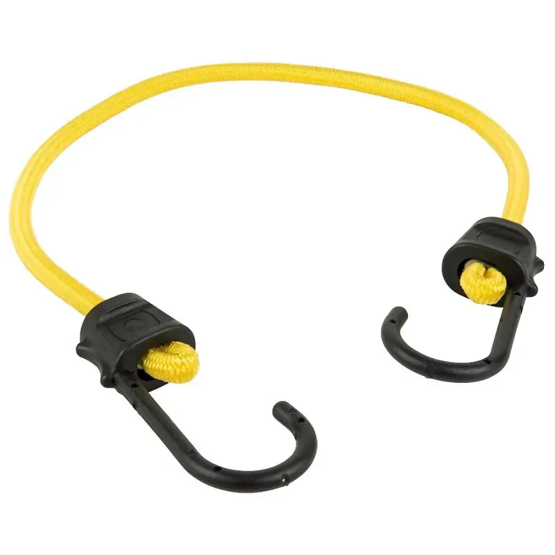 Keeper 06321 Bungee Cord, 24 in L, Rubber, Yellow, Hook End, 4/PK While Supplies Last