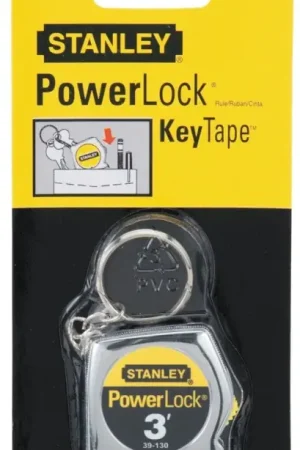 Authentic STANLEY 39-130 Measuring Tape, 3 ft L Blade, 1/4 in W Blade, Steel Blade, ABS Case, Chrome Case