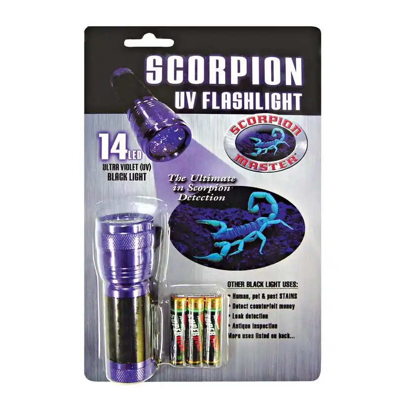Best Choice Scorpion 14 LED Black/Purple LED UV Flashlight AAA Battery