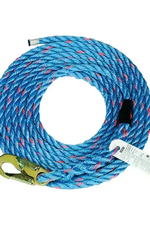 While Supplies Last Safety Works Polyester/Steel Rope with Snap Hook 50 ft. L Blue 1 pc