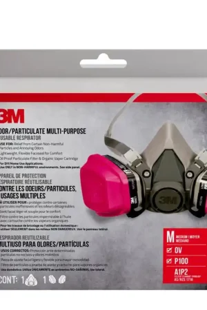 3M P100 Multi-Purpose Half Face Respirator Valved Multicolored M 1 pc Buy Direct