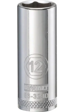 Affordable DeWalt 12 mm X 3/8 in. drive Metric 6 Point Deep Socket 1 pc