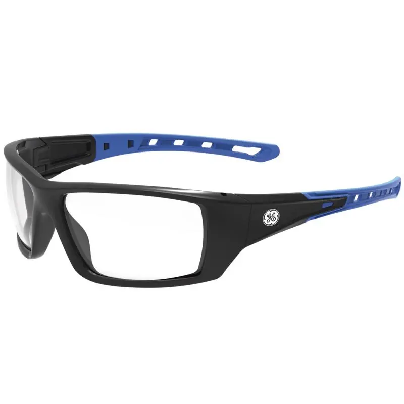 General Electric 04 Series Anti-Fog Impact-Resistant Safety Glasses Clear Lens Black/Blue Frame 1 pk In Demand