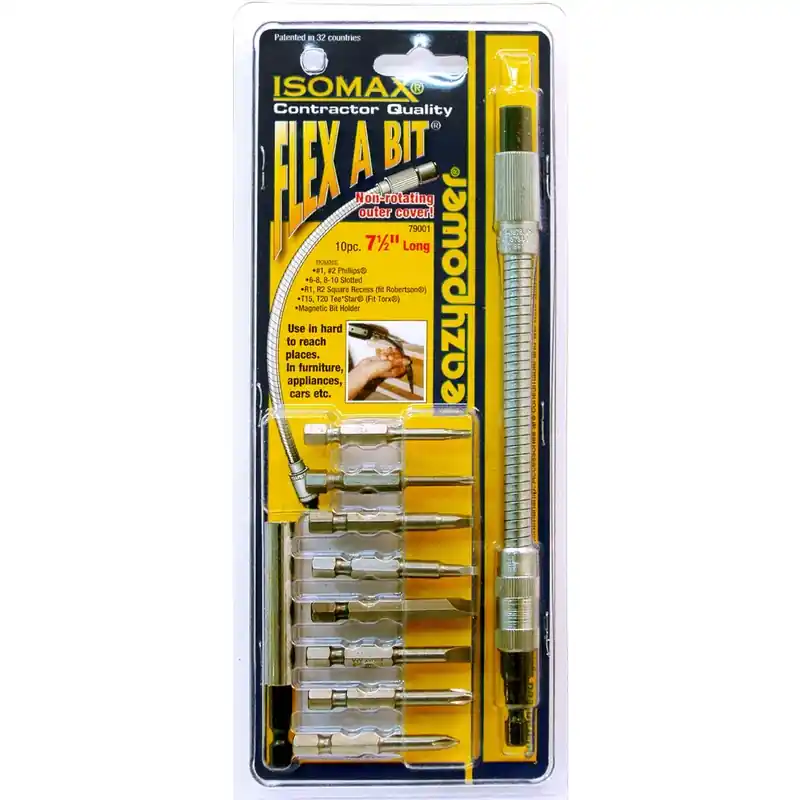 Eazypower Isomax 7.5 in. Steel Assortment Flexible Screwdriver Extension 1/4 in. Hex Shank 10 pc Secure Checkout