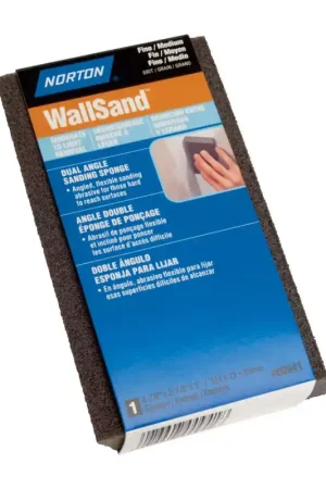 Certified Norton WallSand 4.875 in. L X 2.875 in. W X 1 in. Fine/Medium Dual Angle Sanding Sponge