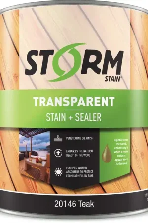 Storm System Transparent Teak Oil-Based Alkyd Exterior Stain 1 gal, Pack of 4 Must Have