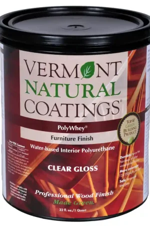 Vermont Natural Coatings PolyWhey Gloss Clear Water-Based Furniture Finish 1 qt Super Sale