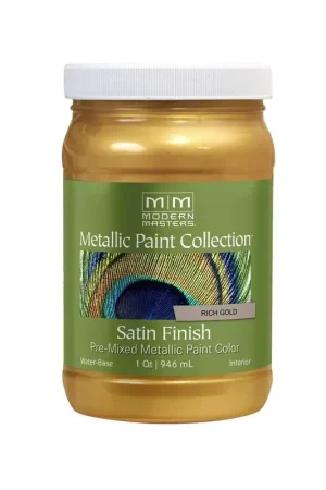 Weekend Sale Modern Masters Shimmer Satin Rich Gold Metallic Paint 1 qt