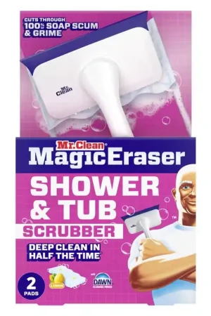 Grab Now Mr. Clean Non-Scratch Scrubber For Bath and Shower 2 pk, Pack of 6