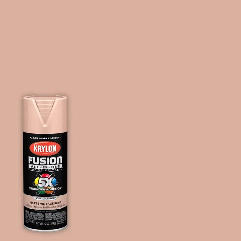 Krylon Fusion All-in-One Flat/Matte Vintage Rose Paint +Primer 12 oz, Pack of 6 One Day Deal