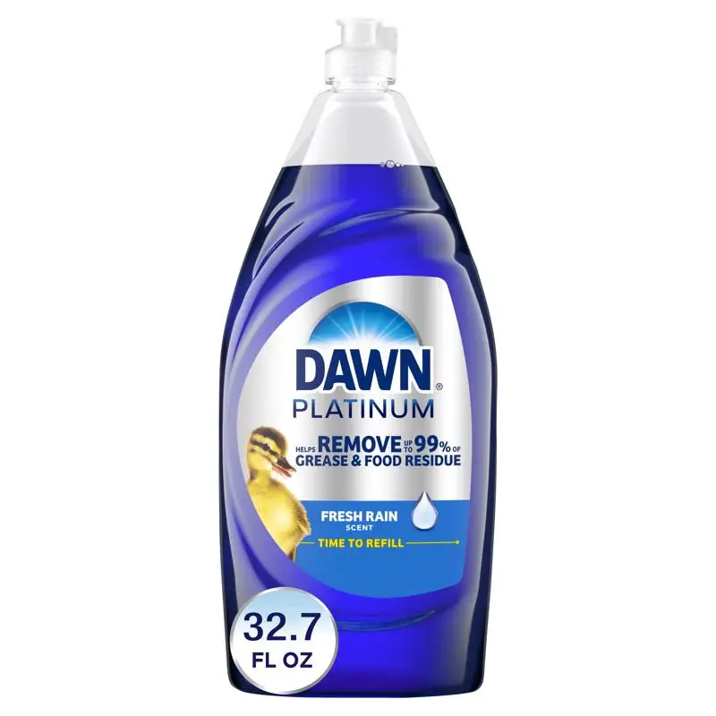 Dawn Platinum Refreshing Rain Scent Liquid Dish Soap 32.7 oz 1 pk, Pack of 8 Authentic