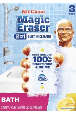 Mr. Clean Magic Eraser Non-Scratch Cleaning Pad For All Purpose 4.6 in. L 3 pk, Pack of 6 Instant Buy