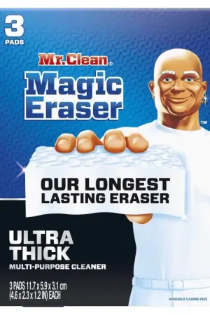 Mega Sale Mr. Clean Ultra Thick Eraser Heavy Duty Cleaning Pad For All Purpose 4.6 in. L 3 pk, Pack of 4
