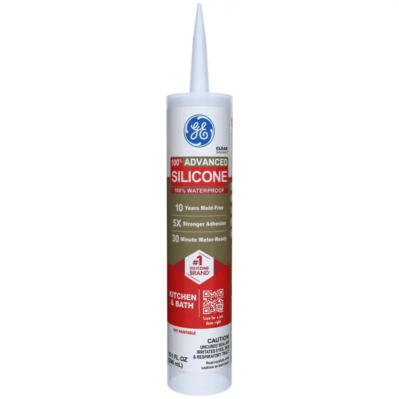 Time-Limited GE Advanced Clear Silicone 2 Kitchen and Bath Caulk Sealant 10.1 oz, Pack of 12