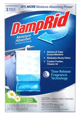 Secure Checkout DampRid Hanging Moisture Absorber Fresh Scent 15.4 oz 3 pk, Pack of 4
