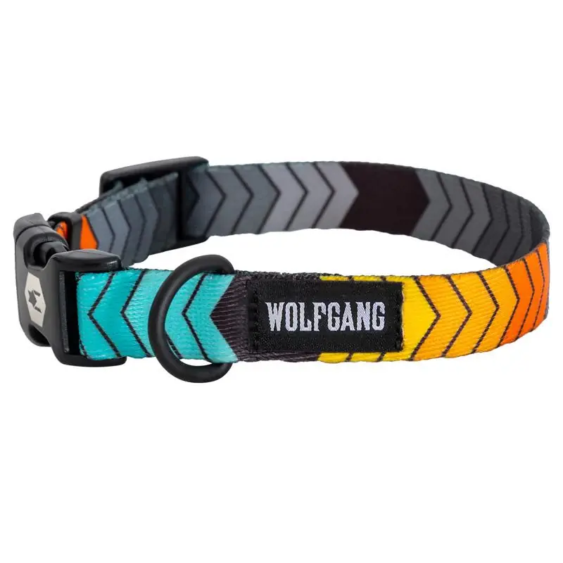 Get Yours Wolfgang Multicolored Chevtech Polyester Dog Adjustable Collar Large