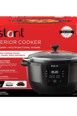 Fresh Stock Instant 7.5 qt Black/Silver Aluminum Programmable Slow Cooker