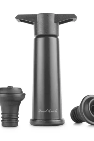 Brand New Final Touch Gray ABS Wine Pump and Stoppers