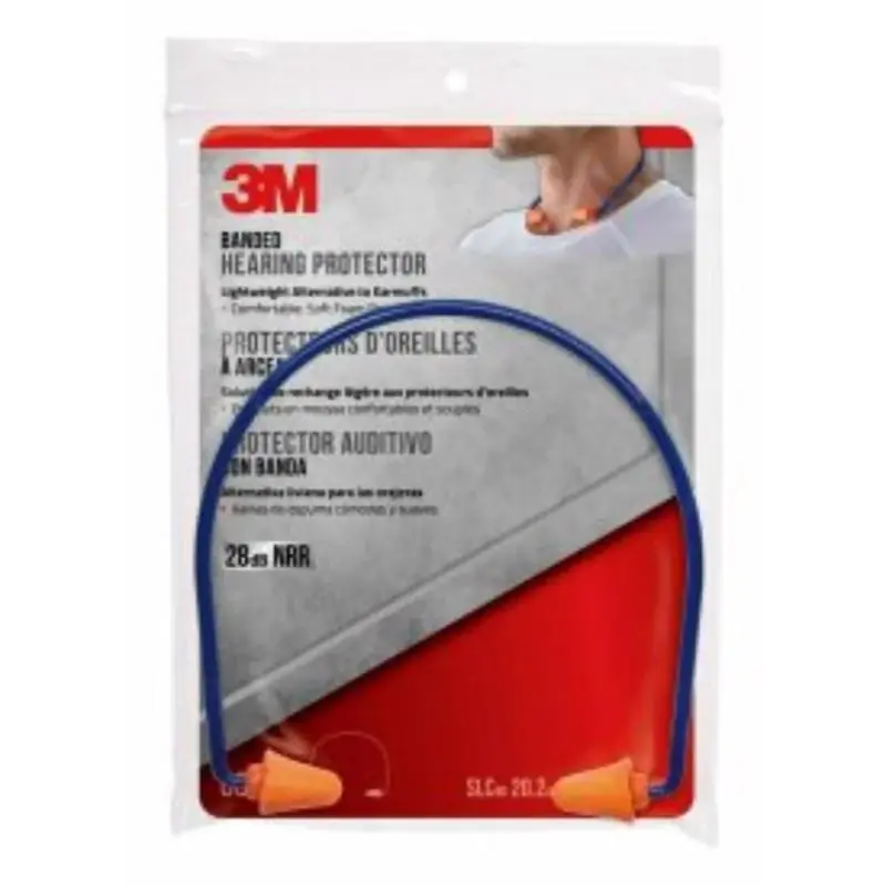 Buy Today 3M 28 dB PVC Hearing Protector Banded Ear Plugs Blue/Orange 1 pk