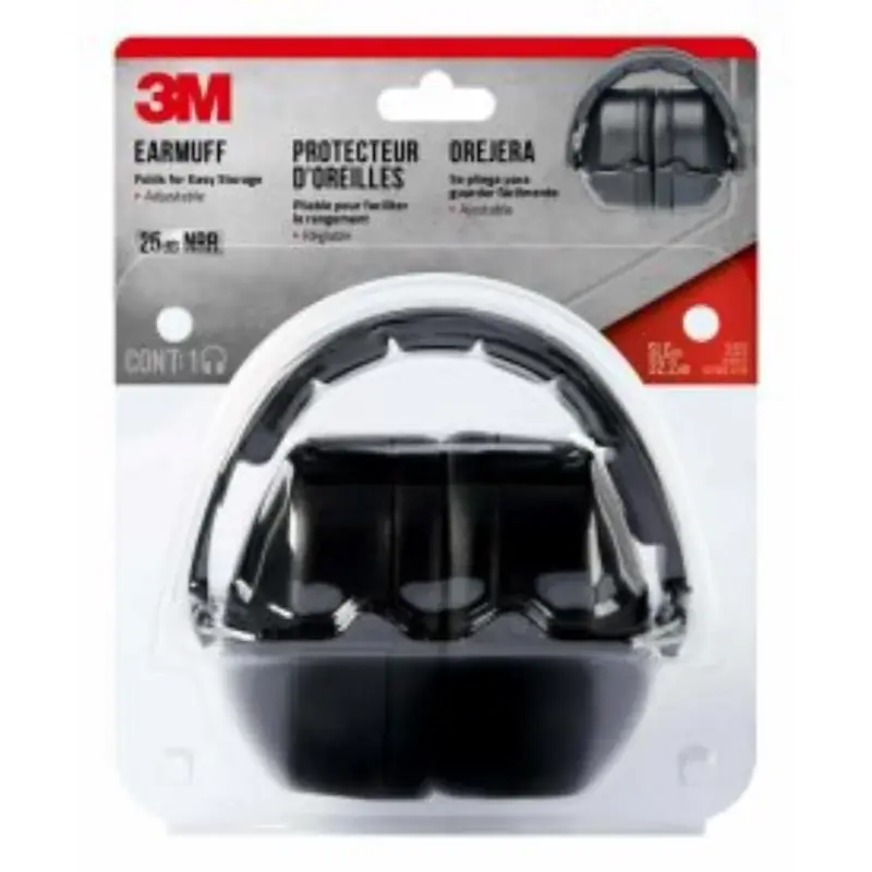 3M 25 dB Soft Foam Folding Earmuffs Black 1 pair Place Order