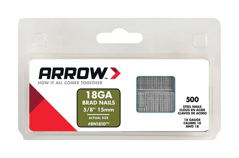 Fast Shipping Arrow BN18 18 Ga. X 5/8 in. L Galvanized Steel Brad Nails 1000 pk 0.32 lb