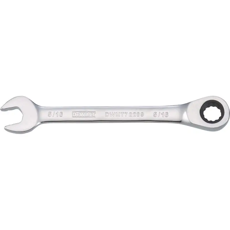 Authentic DeWalt 5/16 in. X 5/16 in. 12 Point SAE Ratcheting Combination Wrench 4-3/8 in. L 1 pc