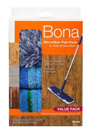 Bona Microplus 15 in. Wet Microfiber Mop Pad 3 pk Final Sale