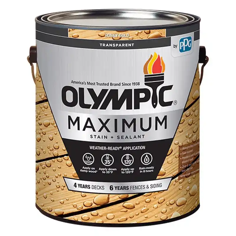 Olympic Maximum Transparent Honey Toner Water-Based Acrylic/Oil Stain and Sealant 1 gal, Pack of 4 Seasonal Sale