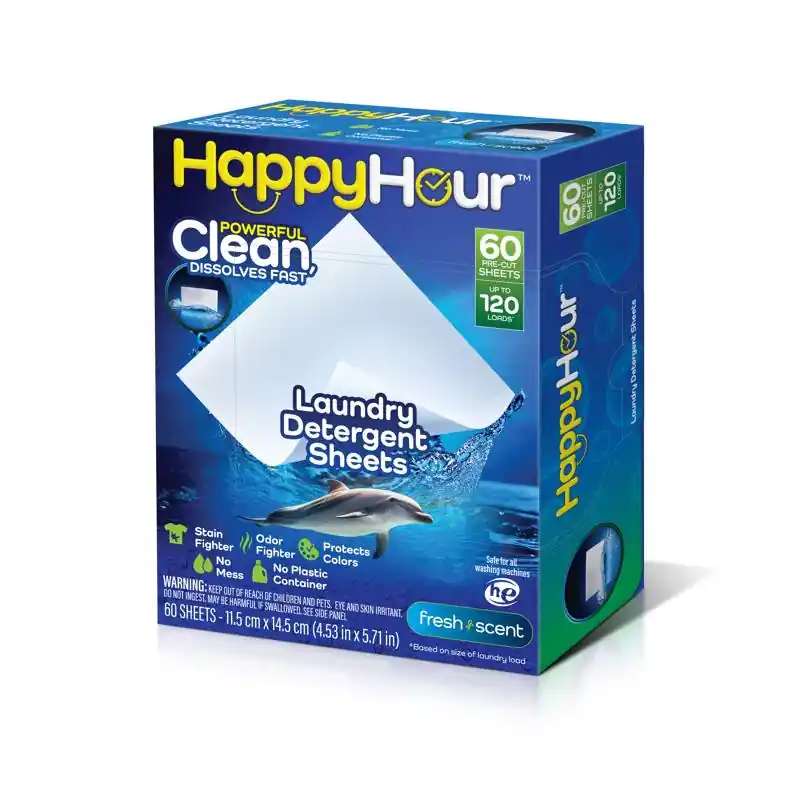 Place Order Happy Hour Fresh Scent Laundry Detergent Sheets 60 pk