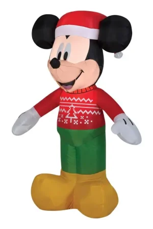 Holiday Sale Gemmy Disney LED Clear Mickey Mouse in Christmas Sweater 42.13 in. Inflatable