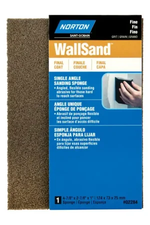 Weekend Sale Norton WallSand 4.88 in. L X 2.88 in. W X 1 in. Fine Single Angle Sanding Sponge