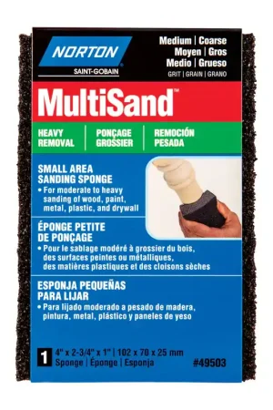 Buy Direct Norton MultiSand 4 in. L X 2.75 in. W X 1 in. 60/80 Grit Coarse/Medium Small Area Sanding Sponge