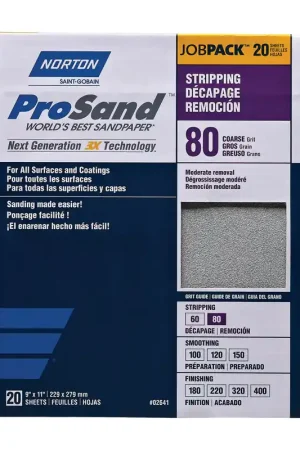 Exclusive Offer Norton ProSand 11 in. L X 9 in. W 80 Grit Aluminum Oxide Sandpaper 20 pk
