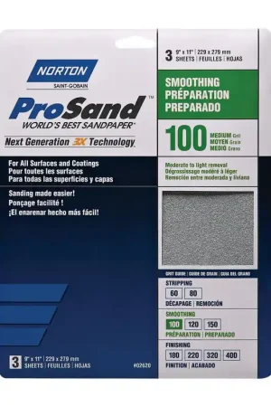 Buy Direct Norton ProSand 11 in. L X 9 in. W 100 Grit Aluminum Oxide Sandpaper 3 pk