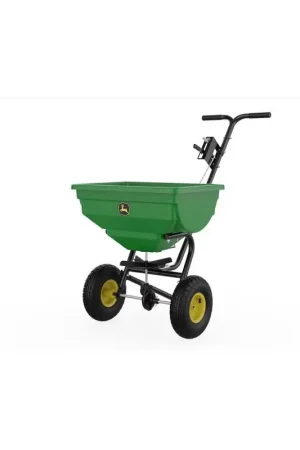 Trending John Deere 10 ft. W Broadcast Push Lawn Spreader For Fertilizer/Ice Melt/Seed 85 lb